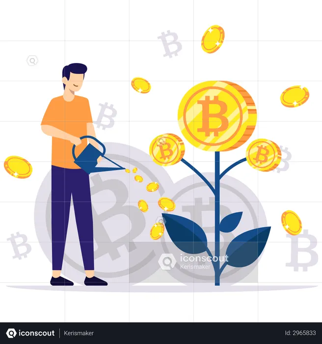 Investment in Bitcoin  Illustration