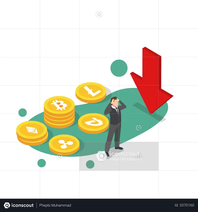 Investment Loss In Crypto Trading  Illustration
