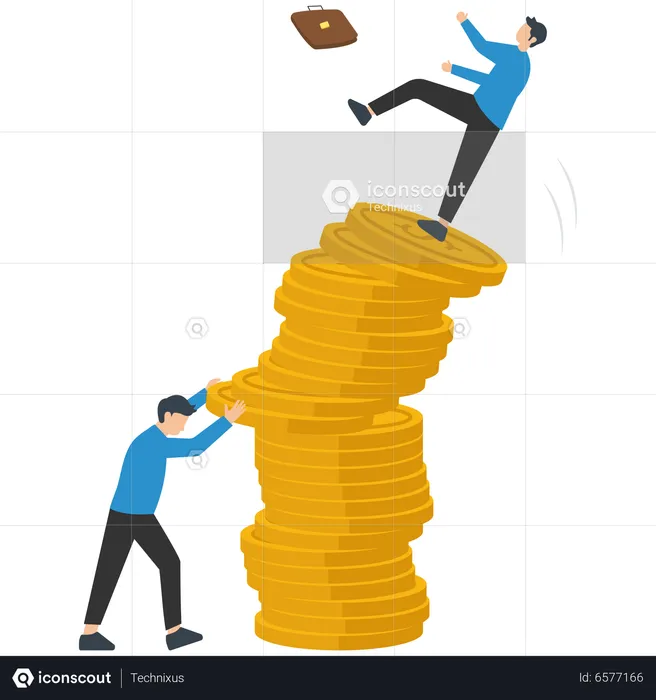 Investment Risk From Rug Pull Crash And Pull Money  Illustration