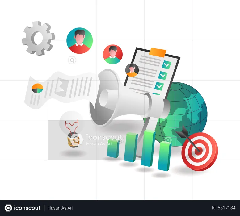 Investment target through digital marketing  Illustration