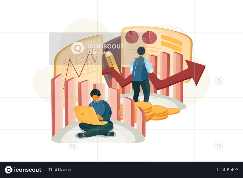 Investor investing in stocks  Illustration