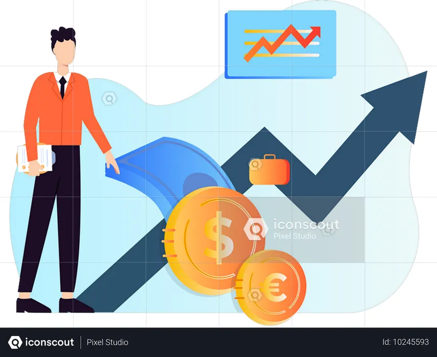 Investor investing money in business  Illustration