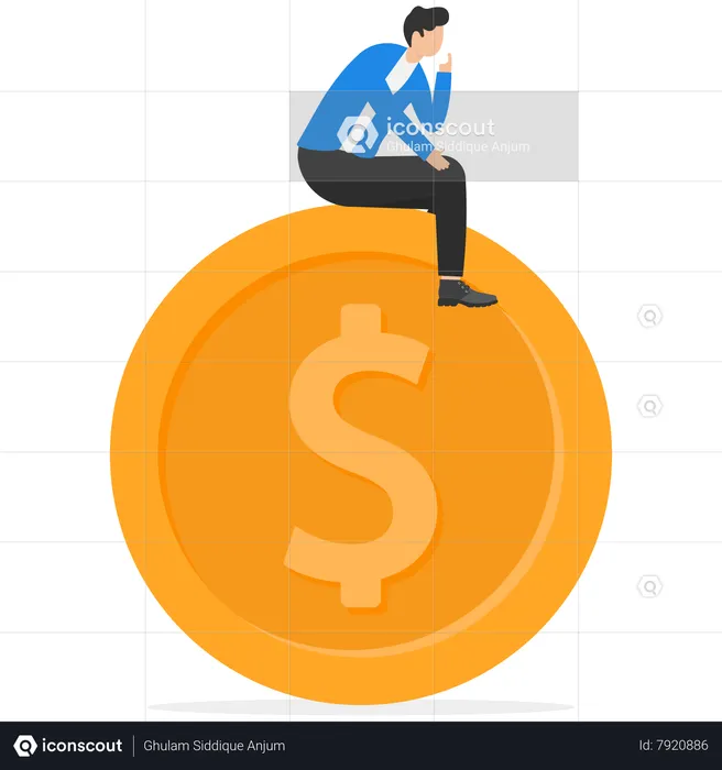 Investor Thinking About Where To Invest  Illustration