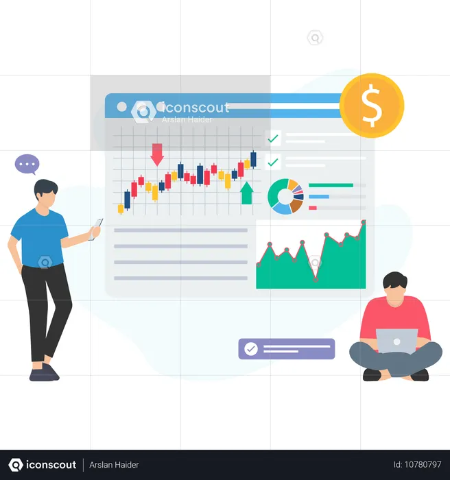 Investoren führen Wachstumsanalysen durch  Illustration