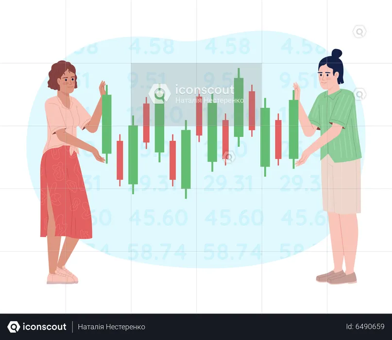 Investors monitoring stock performance  Illustration