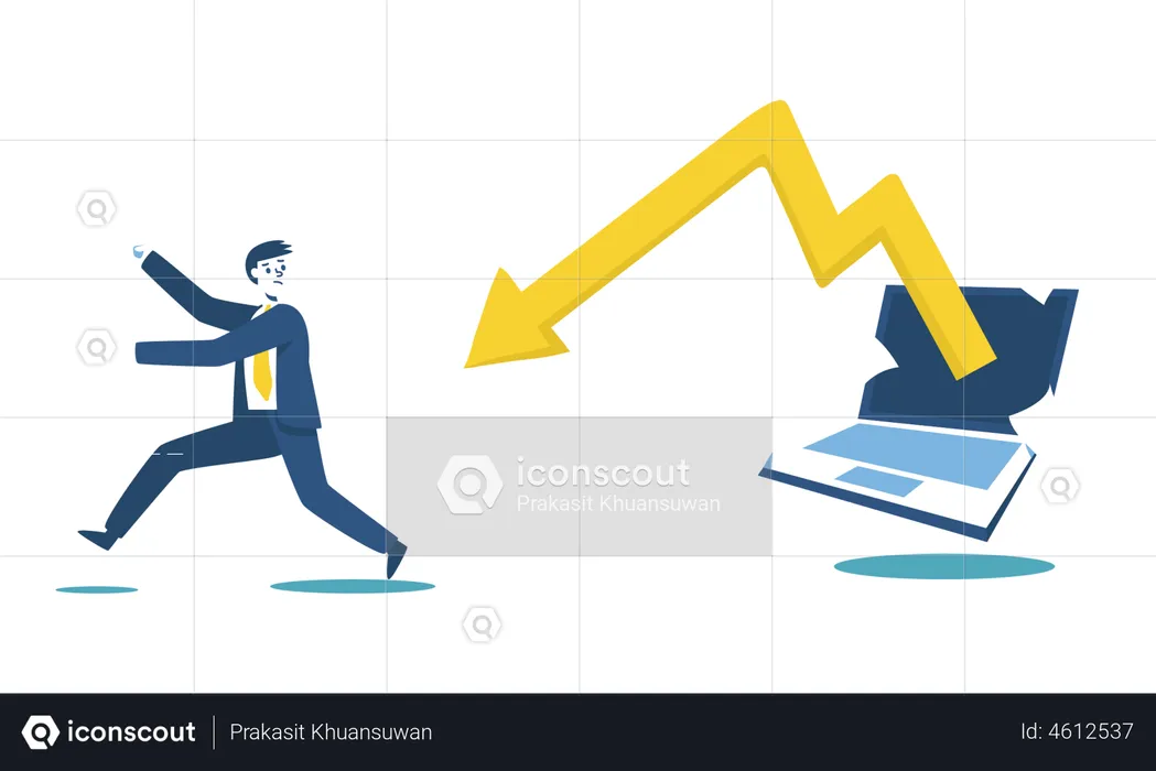 Investors running away due to market collapse  Illustration