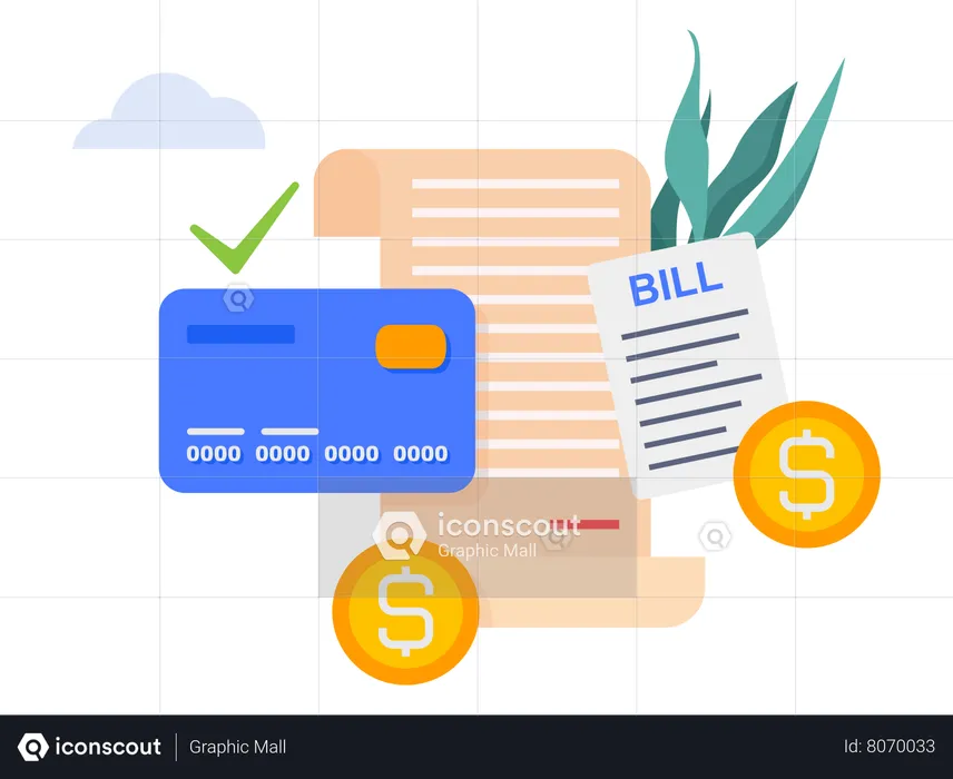 Invoice bill for Payment of utility  Illustration