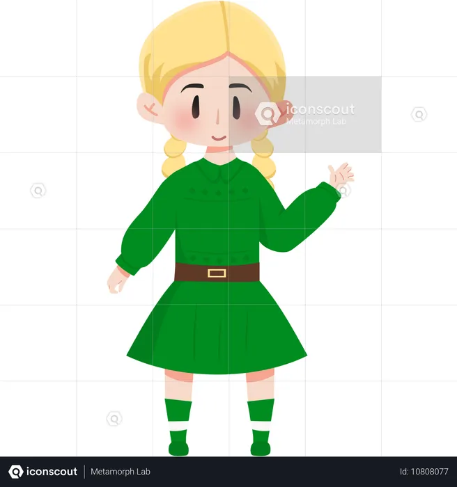 Ireland Aran Sweater girl  Illustration