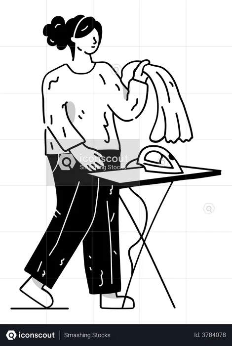 Ironing Clothes  Illustration