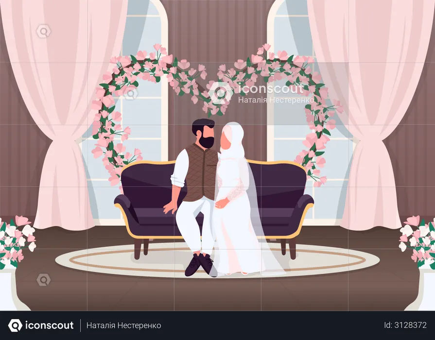 Islam newlyweds  Illustration