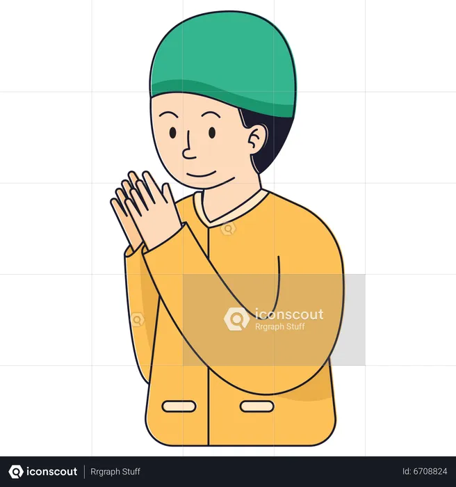 Islamic Boy praying  Illustration