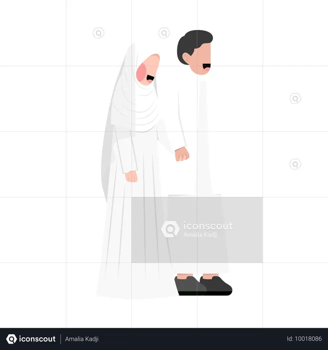 Islamic Couple Doing nikah  Illustration