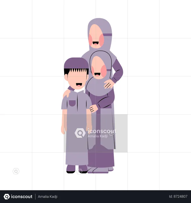 Islamic family  Illustration