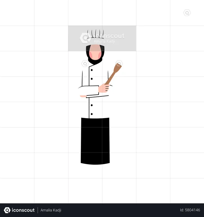 Islamic female chef  Illustration