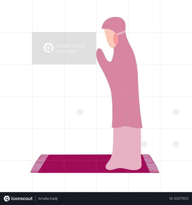 Islamic girl praying  Illustration