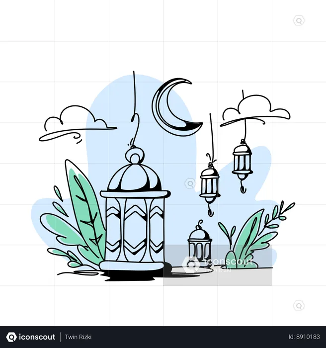 Islamic Lantern  Illustration