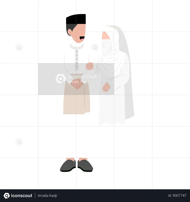 Islamic people are getting married  Illustration