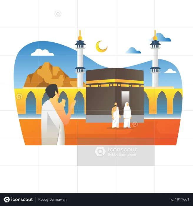 Islamic Pilgrimage  Illustration