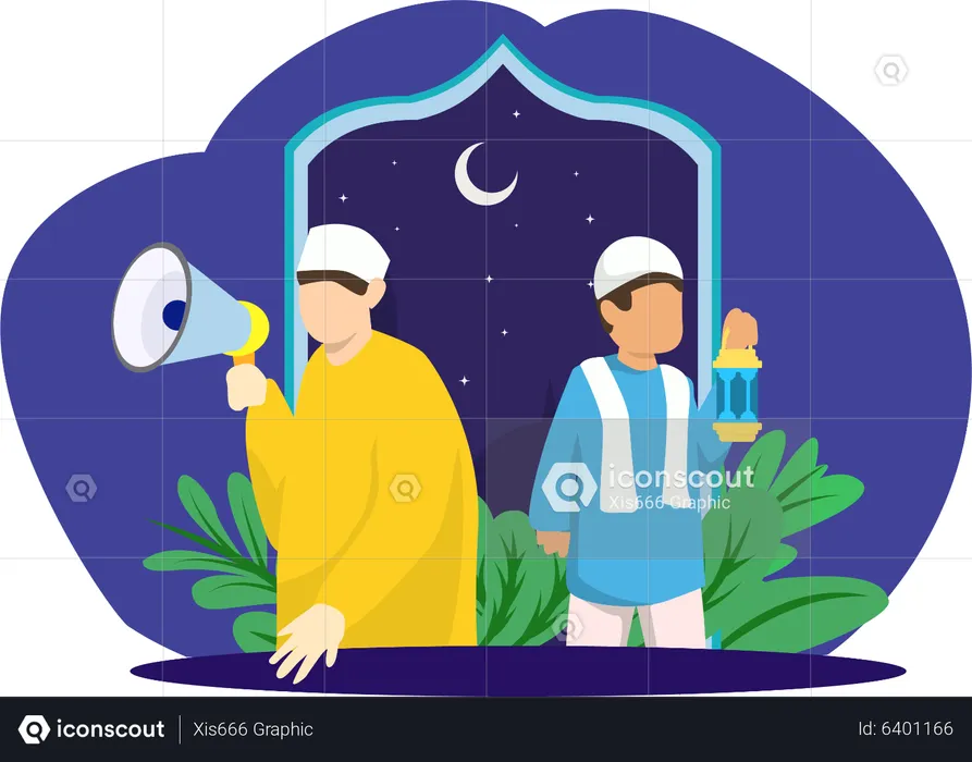 Islamic prayer call  Illustration