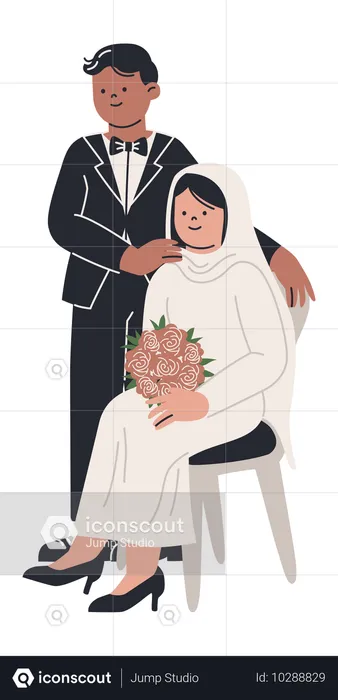 Islamic Wedding Couple  Illustration