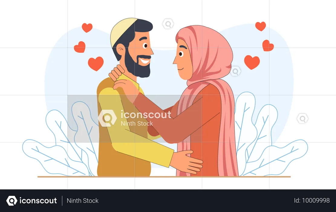 Islamic Wedding in love  Illustration