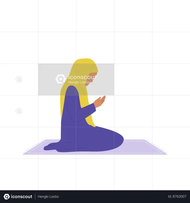 Islamic woman doing muslim pray  Illustration