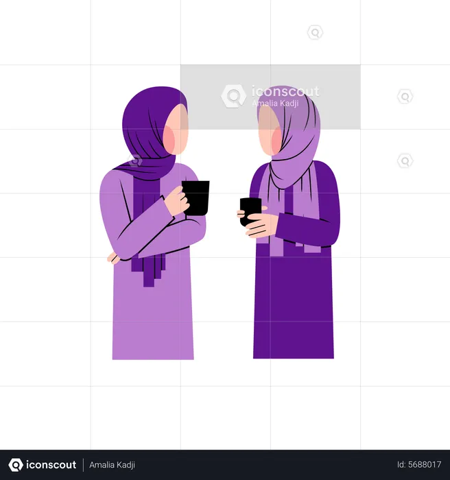 Islamic woman talking  Illustration