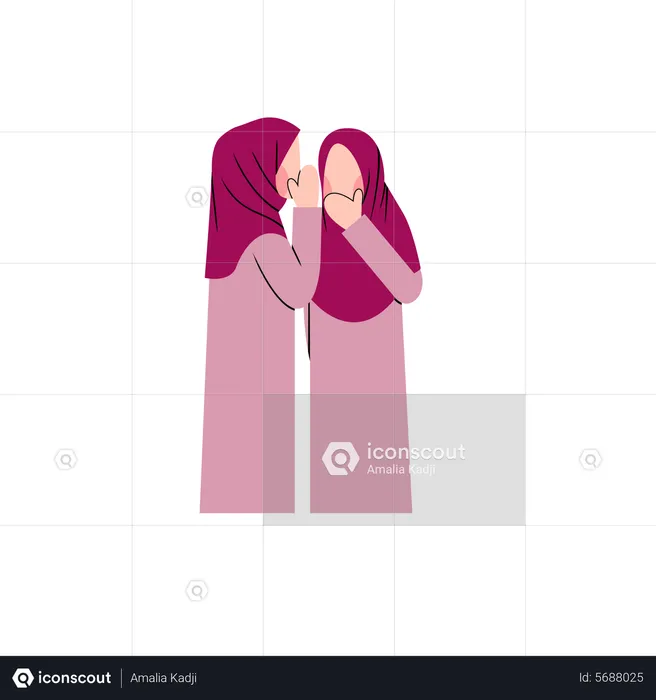 Islamic women talking  Illustration