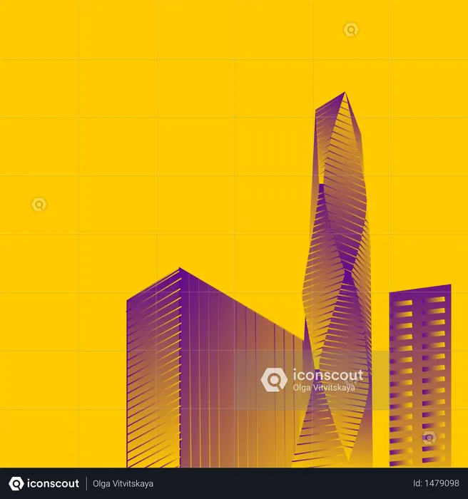 Isometric buildings Skyscraper, cityscape, cityscene. isometric construction  Illustration