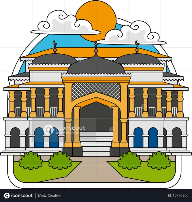 Istana maimun landmark  Illustration