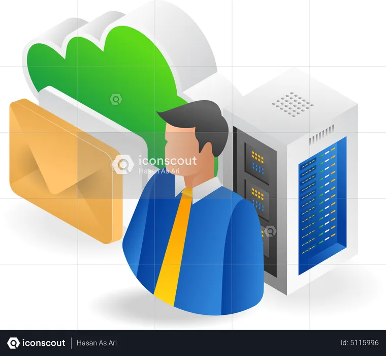 Experte für IT-Cloud-Server-Daten  Illustration