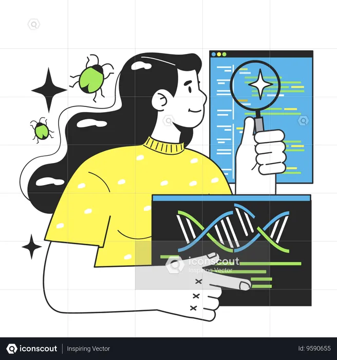 IT specialist doing Mutation testing  Illustration