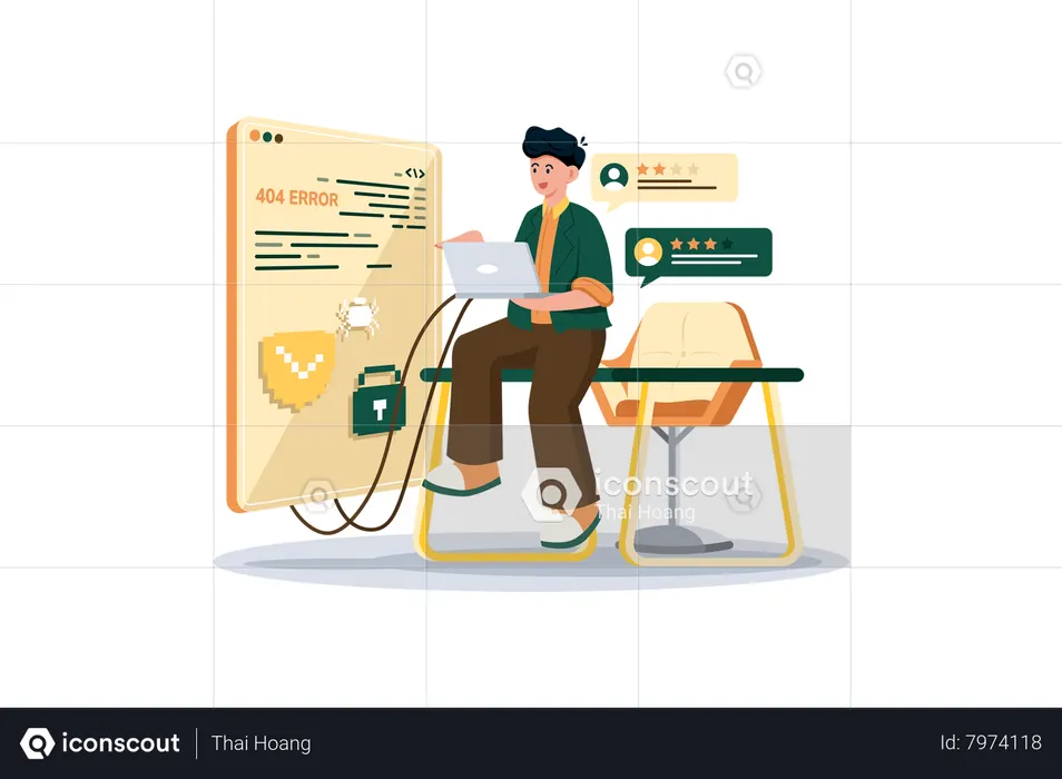 Best IT support team uses feedback to optimize troubleshooting processes Illustration download