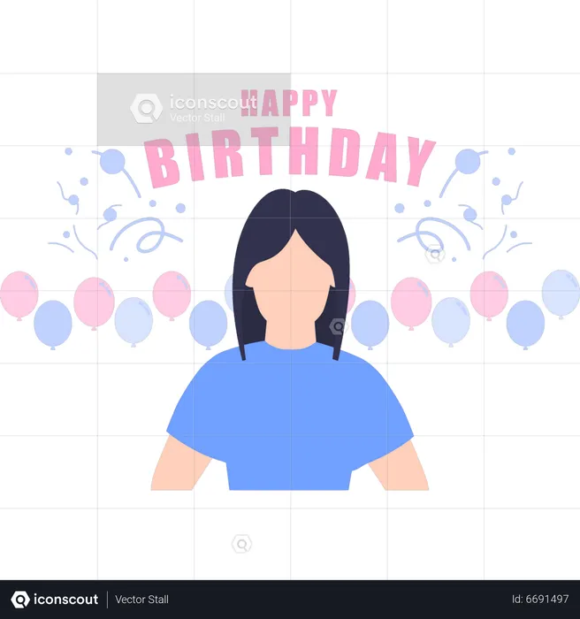 It's a girl's birthday party  Illustration