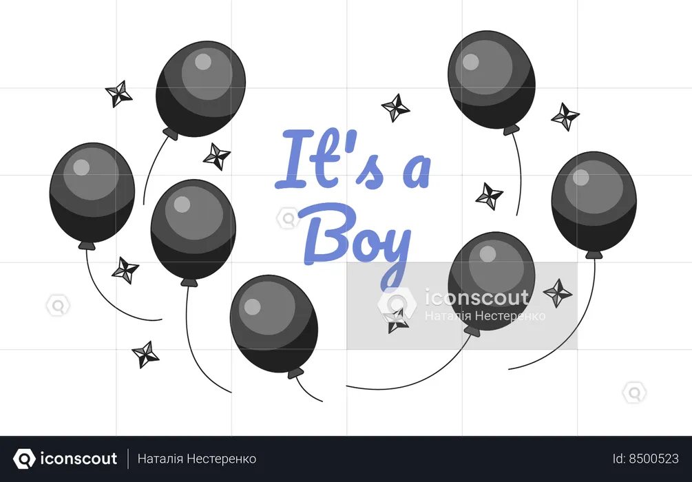 Its boy gender reveal balloons  Illustration