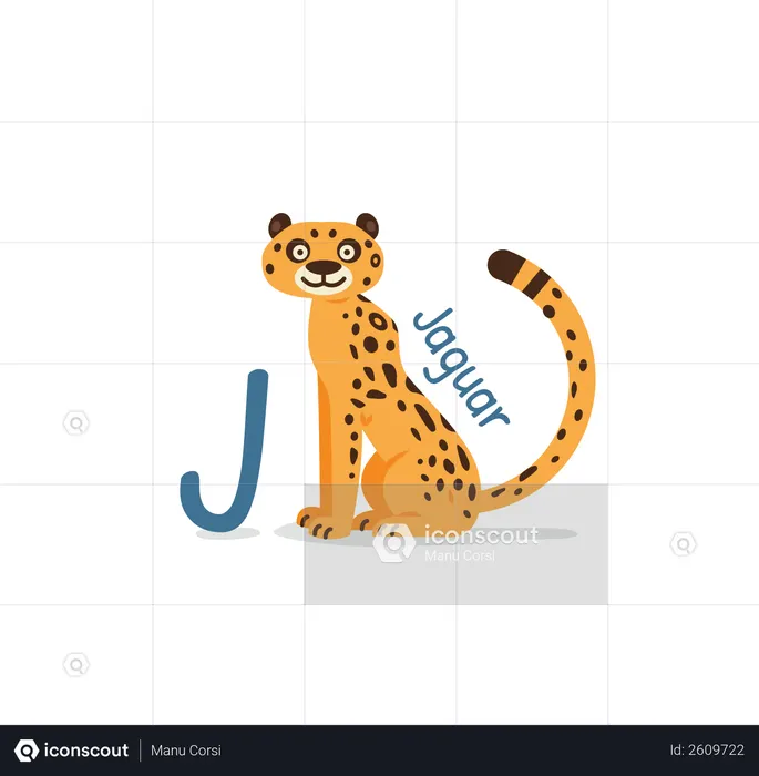 J für Jaguar  Illustration