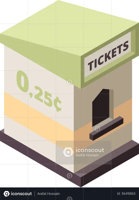 Janela de ingressos do parque de diversões  Ilustração