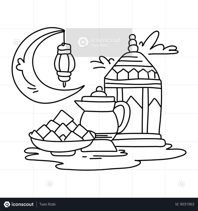 Jantar do Ramadã  Ilustração