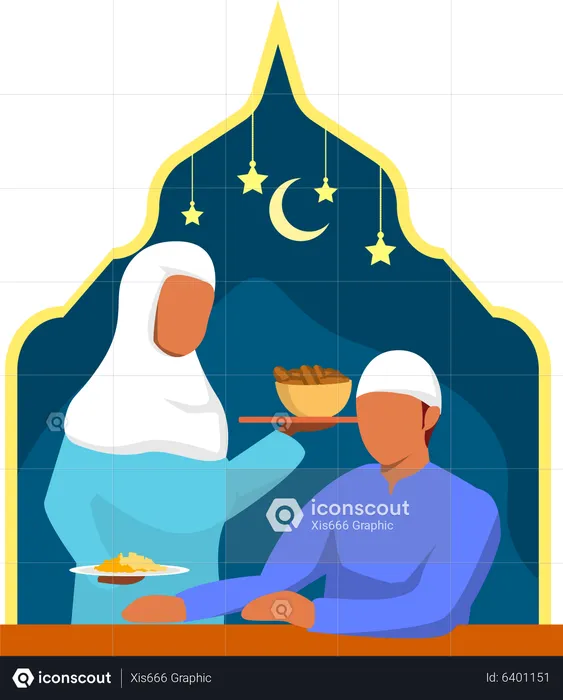 Jantar do Ramadã  Ilustração