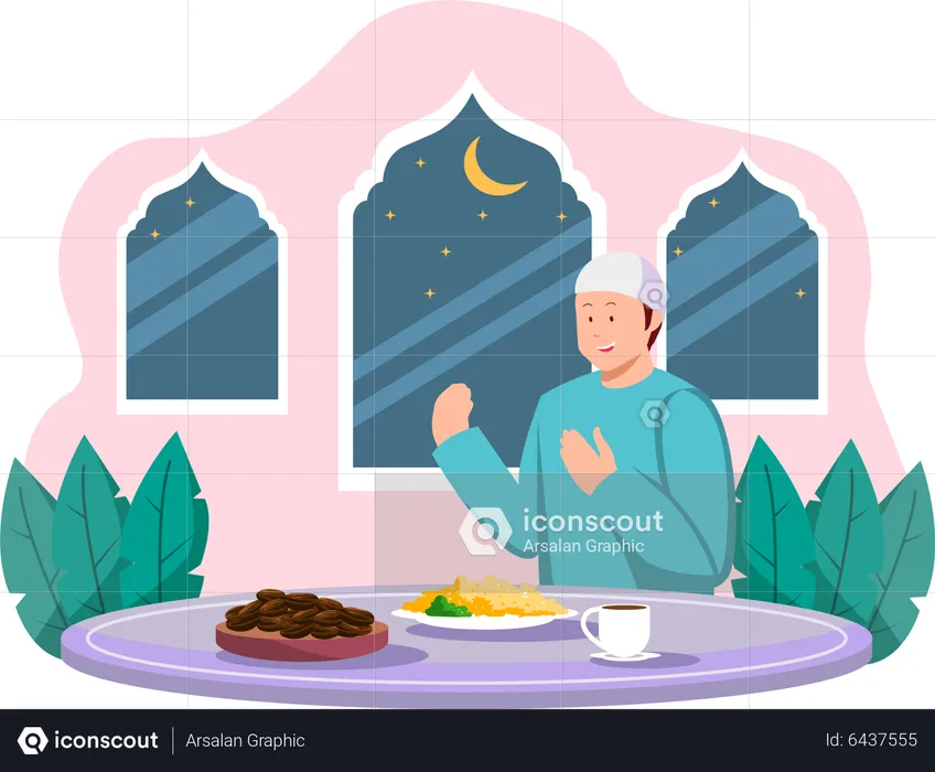 Jantar do Ramadã  Ilustração