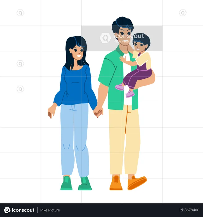 Japanese family  Illustration