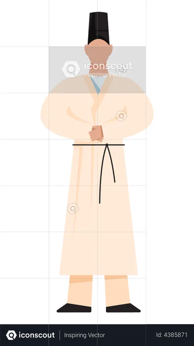 Japanese male shinto priest  Illustration
