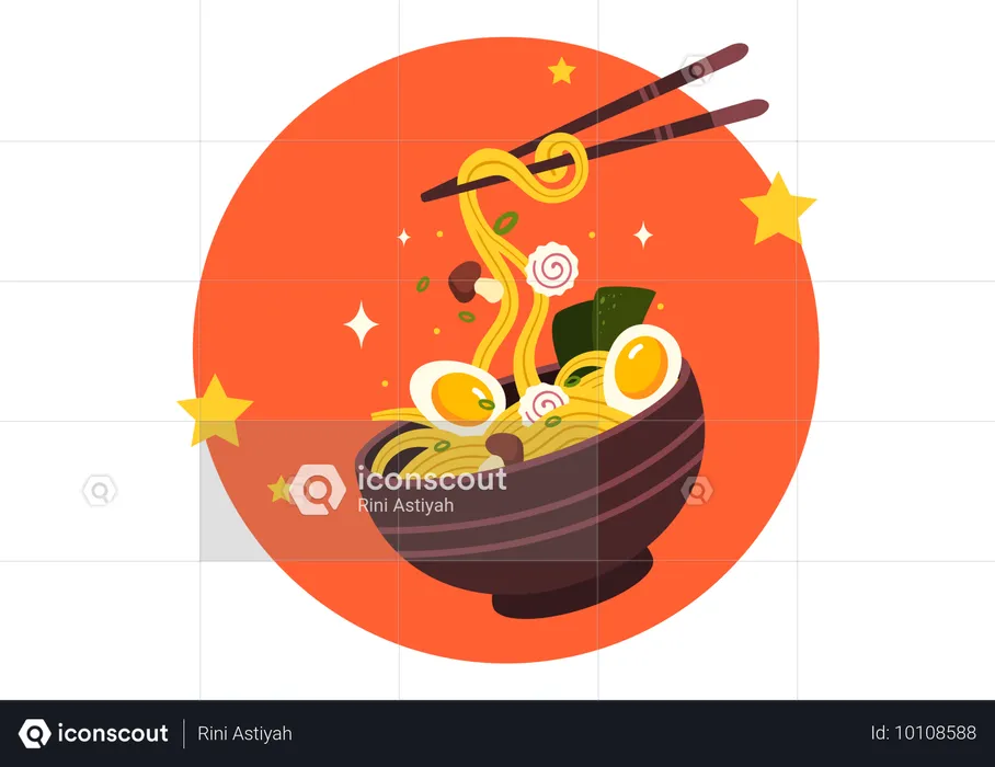 Japanese Ramen Noodle  Illustration