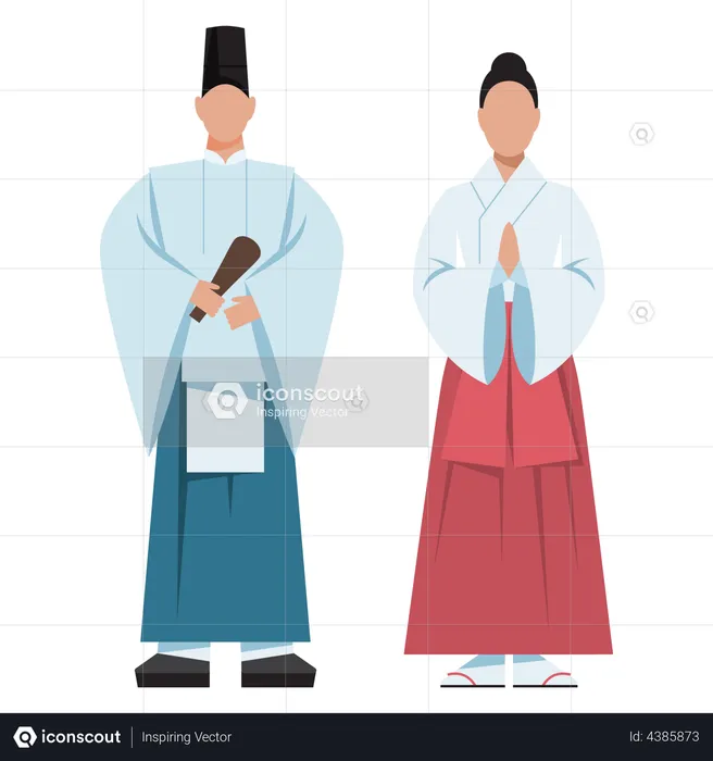 Japanese Shinto Priest  Illustration