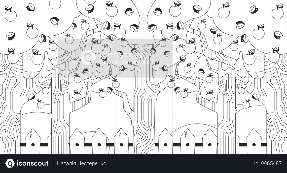 Jardin de pommes  Illustration