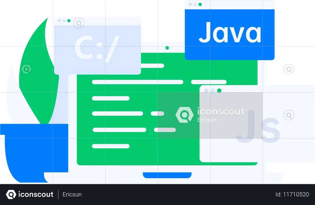 Java coding and web development  Illustration