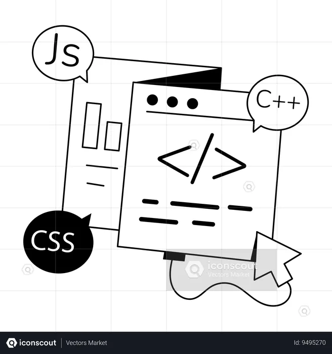 Java coding for website development  Illustration