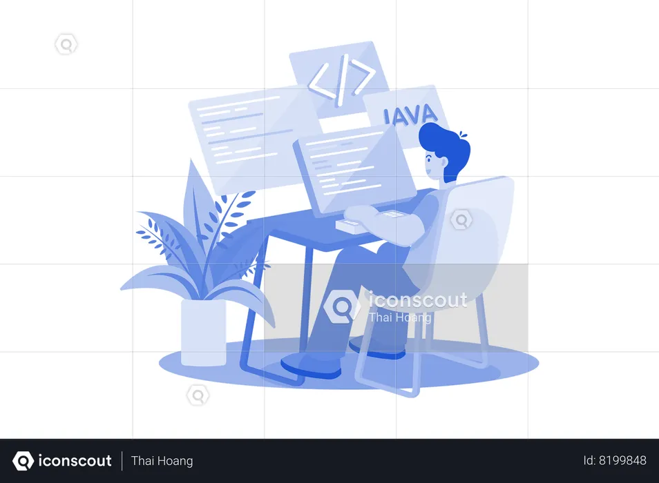 Java Developer Developed Website  Illustration