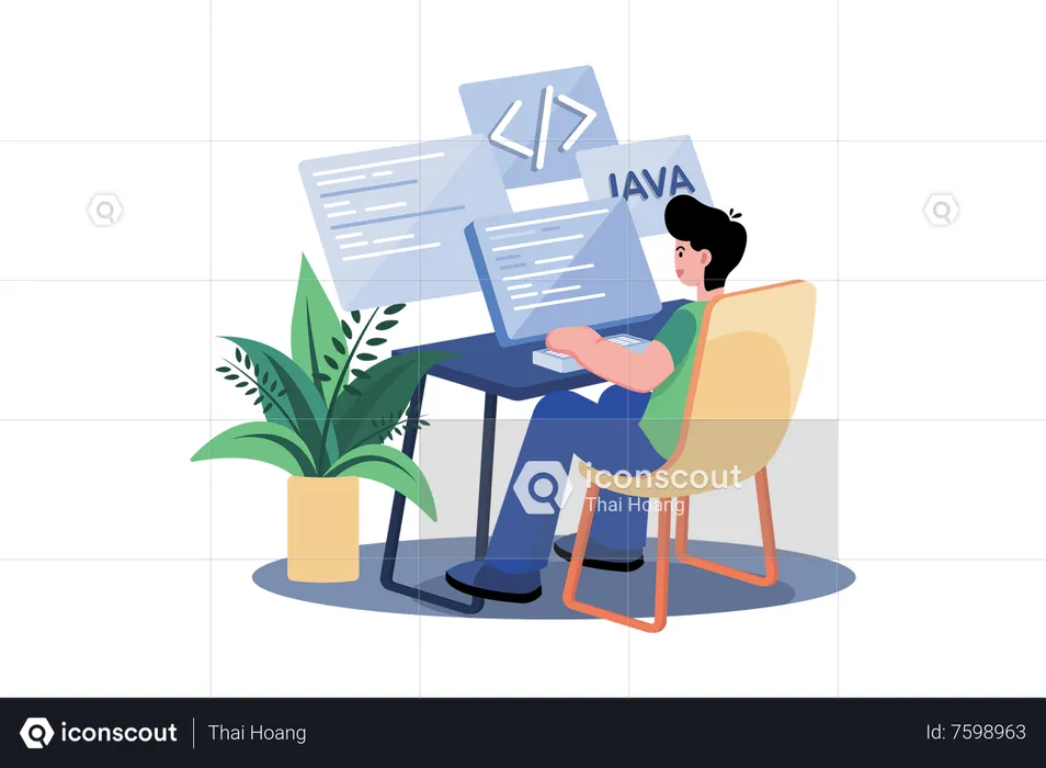 Java Developer Developed Website  Illustration