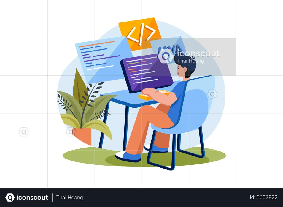 Java Developer Developed Website  Illustration